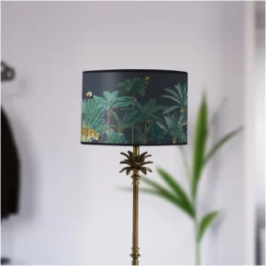 Yeda Design Abat Jour Jungle Tropicale Fond Bleu Nuit 30 X 20 7