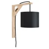 TOSEL Applique Bois Naturel Et Noir 22