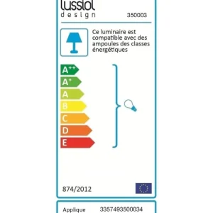 Lussiol Lighting Applique En Métal Noir H.34 Cm 12