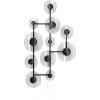 Kare Design Applique Murale 11 Abat-jours En Verre Et Acier Noir 19