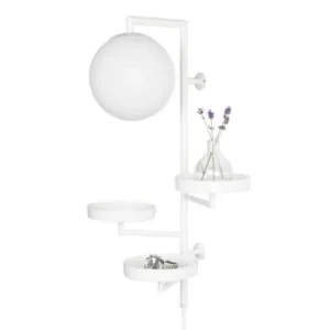 Globen Lighting Applique Murale Blanche Avec Tablettes H62cm 18