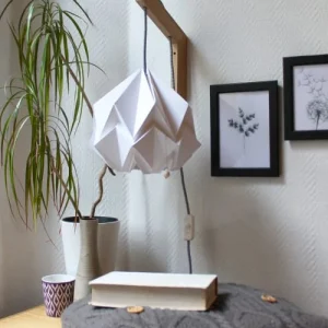 Tedzukuri Atelier Applique Murale Bois Et Suspension Origami Design En Papier 9