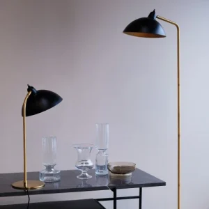 Dyberg Larsen Futura – Lampe De Table En Métal Noir Mat Et Laiton, H 55 Cm D 36,5 Cm 15