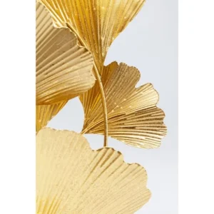 Kare Design Lampe 5 Feuilles De Ginkgo Acier Doré Et Abat-jour Coton Noir 11