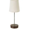 Unimasa Lampe à Poser Bois Foncé Métal Chromé Et Abat-jour Beige 11