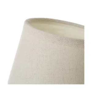 Unimasa Lampe à Poser Bois Foncé Métal Chromé Et Abat-jour Beige 12