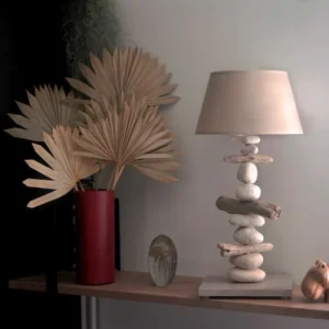 Coc’art Lampe à Poser Bois Recyclé En Bois Taupe 8