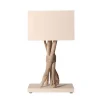 Coc’art Lampe à Poser En Bois Blanc Cassé 14