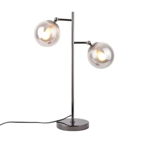 Leitmotiv Lampe à Poser En Métal Gris Fumé 11