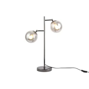 Leitmotiv Lampe à Poser En Métal Gris Fumé 13