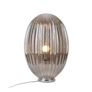 Leitmotiv Lampe à Poser En Verre H45cm Gris Fumé 9