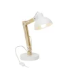 BRILLIANT Lampe à Poser Métal Blanc Et Bois Naturel H59cm 8