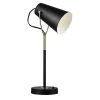 Altobuy Lampe à Poser Pied Et Abat-jour En Métal Noir Détails Dorés 20