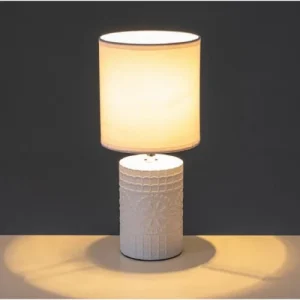 Unimasa Lampe à Poser Ronde Céramique Blanche 7