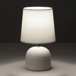 Wadiga Lampe à Poser Ronde Céramique Blanche Effet Naturel – 16x16x27.5cm 9