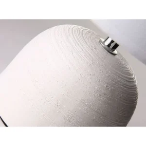 Wadiga Lampe à Poser Ronde Céramique Blanche Effet Naturel – 16x16x27.5cm 11