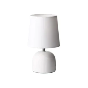 Wadiga Lampe à Poser Ronde Céramique Blanche Effet Naturel – 16x16x27.5cm 15