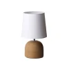 Wadiga Lampe à Poser Ronde Céramique Marron Effet Naturel – 16x16x27.5cm 11