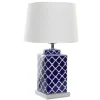 Wadiga Lampe à Poser Style Oriental En Porcelaine Bleue Et Blanche – 35x35x57 10