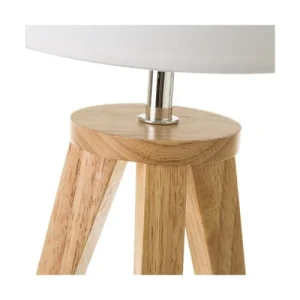 Unimasa Lampe à Poser Trépied Bois Et Abat-jour Blanc H33,5cm 9