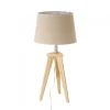 Unimasa Lampe à Poser Trépied En Bois Et Abat-jour Beige – H55.5cm 17