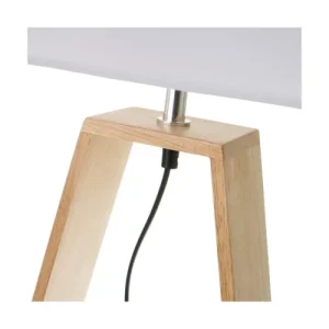 Unimasa Lampe à Poser Triangle Bois Et Abat-jour Blanc – Hauteur 60cm 15