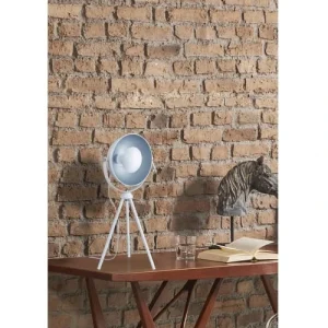 ATHM DESIGN Lampe Abat Jour Blanc Et Pieds Métal 8