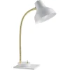 ATHM DESIGN Lampe Abat Jour Métal Et Pied Blanc 17