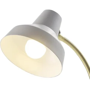 ATHM DESIGN Lampe Abat Jour Métal Et Pied Blanc 16