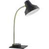 ATHM DESIGN Lampe Abat Jour Métal Et Pied Noir 16