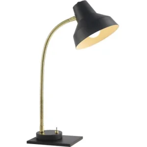 ATHM DESIGN Lampe Abat Jour Métal Et Pied Noir 12