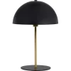 ATHM DESIGN Lampe Abat Jour Noir Pied Métal Doré 22