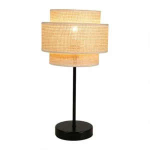 Jardideco Lampe Abat-jour Papier Rotin 3 Niveaux 12