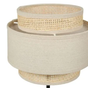 Jardideco Lampe Abat-jour Papier Rotin 3 Niveaux Beige 10