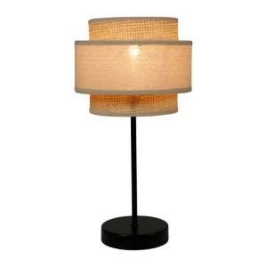 Jardideco Lampe Abat-jour Papier Rotin 3 Niveaux Beige 14