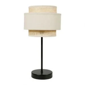 Jardideco Lampe Abat-jour Papier Rotin 3 Niveaux Beige 18