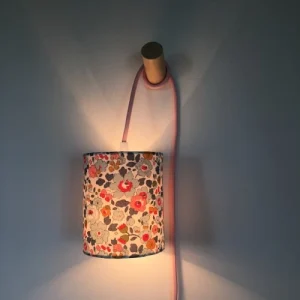 Belamp Lampe Baladeuse Liberty Betsy Porcelaine Cordon Rose Clair 11