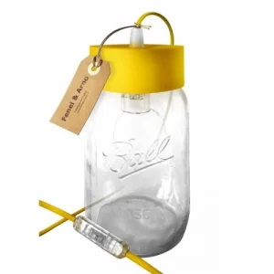 Fenel & Arno Lampe Bocal En Verre Jaune 12