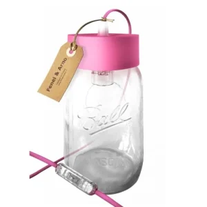 Fenel & Arno Lampe Bocal En Verre Rose Fuschia 12