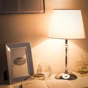 Maisons Du Monde Lampe Bougeoir En Métal Et Verre Avec Abat-jour Blanc 8