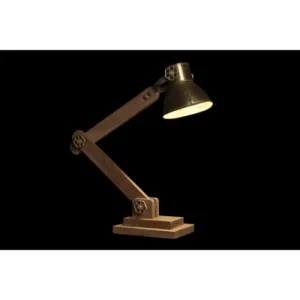 Wadiga Lampe Bureau Style Industriel En Métal Doré Et Bois 50x15x65cm 8