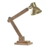 Wadiga Lampe Bureau Style Industriel En Métal Doré Et Bois 50x15x65cm 5