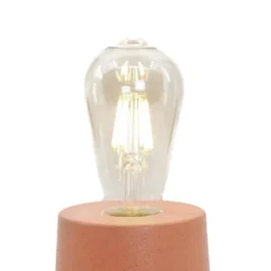 Junny Lampe Cylindrique En Béton Rose Fabrication Artisanale 16