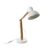 Unimasa Lampe De Bureau Articulée Métal Blanc Et Bambou H40,5cm 8