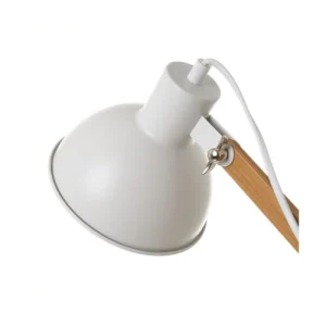 Unimasa Lampe De Bureau Articulée Métal Blanc Et Bambou H40,5cm 14