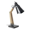 TOSEL Lampe De Bureau Bois Naturel Et Anthracite 14