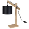 TOSEL Lampe De Bureau Bois Naturel Et Noir 16