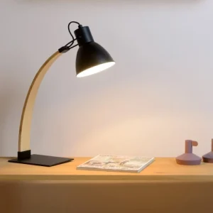 Lucide Lampe De Bureau En Bois Noir 9