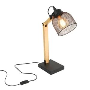 The Home Deco Factory Lampe De Bureau Inclinable En Bois Et Métal H.38 Cm Blanc 10