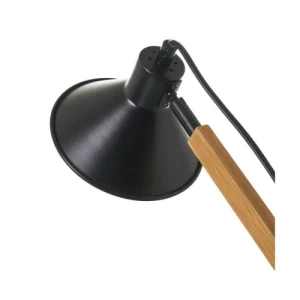 Unimasa Lampe De Bureau Métal Noir Et Bambou H53cm 14